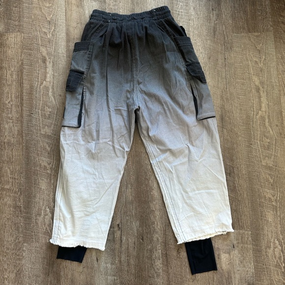 DARKERWAVS by Dolls Kill Ombré Cargo Pant w/ mesh legging - Picture 3 of 3